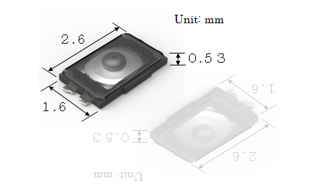 同時實現2.6×1.6mm的小尺寸和防塵防水性能 開發并開始量產TACT Switch? 帶凸起表面貼裝型(相當于IP67)“SKTA